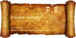 Pandur Bardó névjegykártya